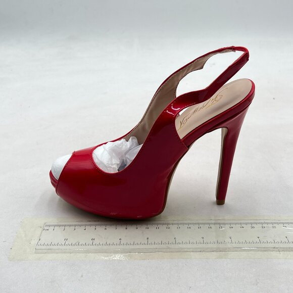 FOWT Red Peep Toe Sandals Slingback Heels Platform Pumps Elastic Strap Shoes - Picture 2 of 8